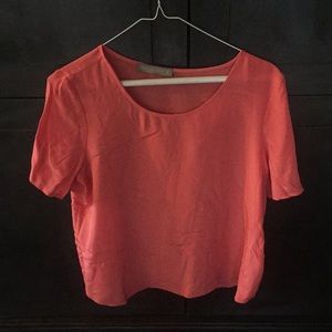 Pink silk top